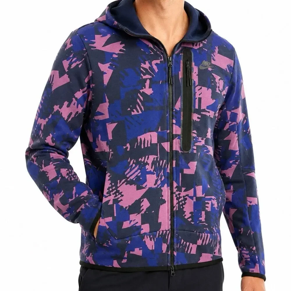 Nike Sportswear Mens Medium Tech Fleece Purple Full Zip Long Sleeve Jacket Top